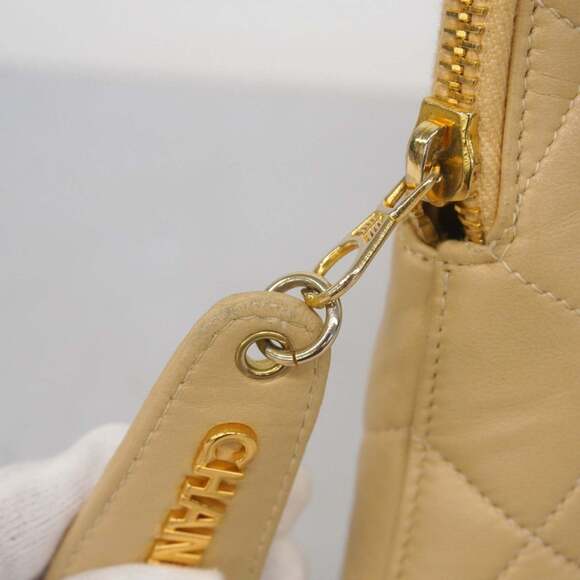 Chanel Matelasse Chain Shoulder Bag, Lambskin, Beige, Women's - Picture 11 of 15